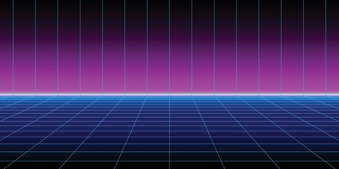 Background of neon grid for retro futuristic design vector