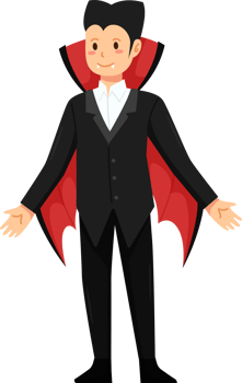 Halloween character kid cartoon in Halloween vampire costume png