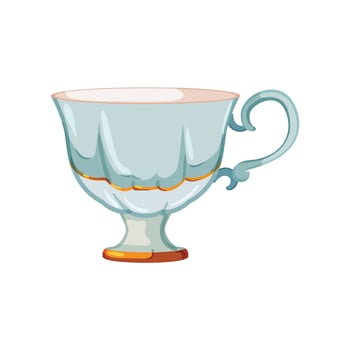 table vintage cup cartoon vector illustration