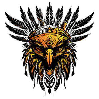 The American eagle head is a stunning portrayal of the national bird of the United States, with its sharp beak, fierce eyes, and distinctive white-feathered head vector