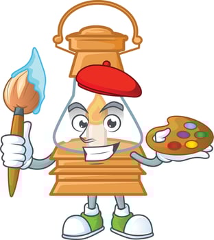 Oil lamp cartoon character style vector