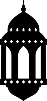 Glyph icon of luxury lantern with monochrome color for ramadan design graphic. Graphic resource for ramadan celebration in muslim culture and islam religion. Lantern for ramadan ornament decoration vector