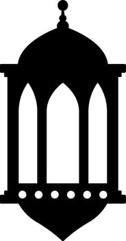 Glyph icon of islamic lantern with monochrome color for ramadan design graphic. Graphic resource for ramadan celebration in muslim culture and islam religion. Lantern for ramadan ornament decoration vector