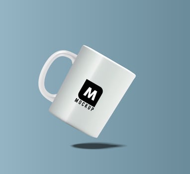 Ceramic coffee cup mug mockup design with a background vector