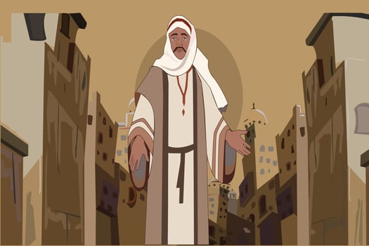 Medieval Buildings Ancient Arabic Town BG vector