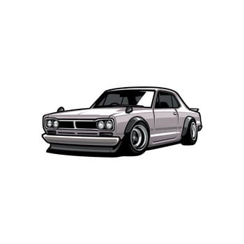 retro racing car logo vector
