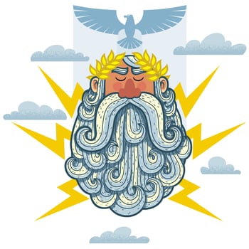 Zeus on White vector