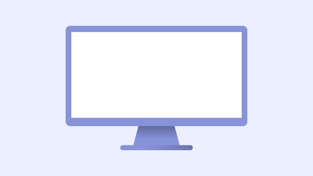 Flat Computer Monitor White Display Vector Illustration