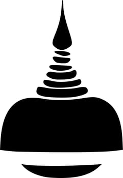 illustration of a black and white silhouette temple on isolated background vector