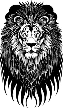 art lion head portrait, illustration vector