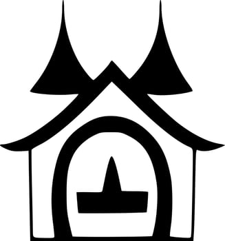 black and white of home shape vector