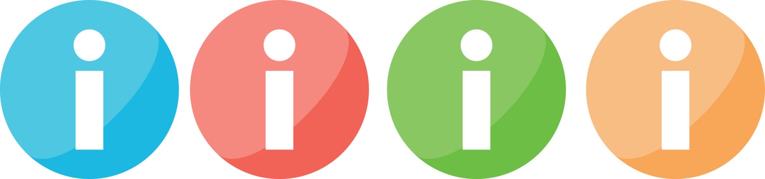 Infomation icon set. Colorful vector icon.