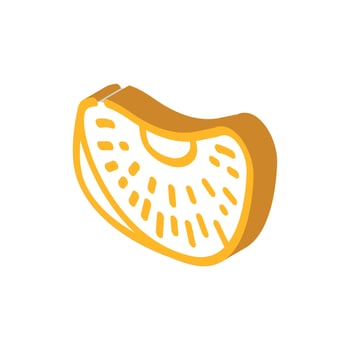 slice mandarin clementine isometric icon vector illustration