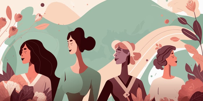 international women's day cartoon scene style vector