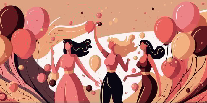 international women's day cartoon scene style vector
