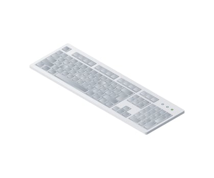 Isometric style icon of keyboard hardware isolated on white background vector
