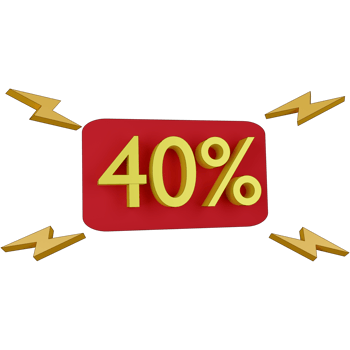 3d illustration alert 40 percent png