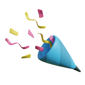 Confetti Poppers on transparent background png