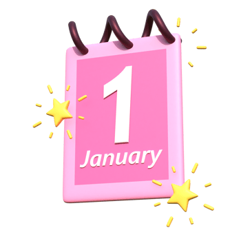First January on transparent background png