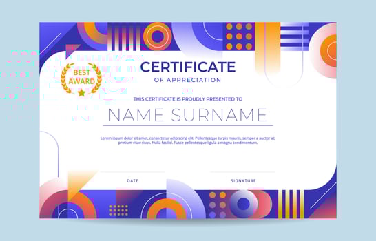 Creative Certificates Template of Achievement vector