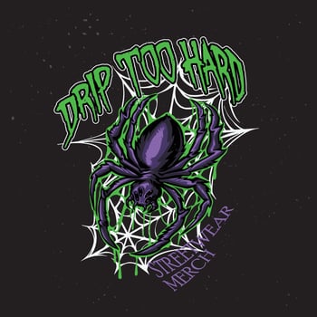 spider web with dripping toxic. Vector illustration for streetwear design