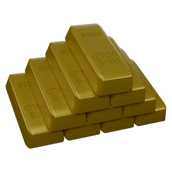 3d illustration of coins and gold bars png