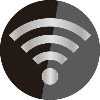 Shiny and metal wifi icon. vector