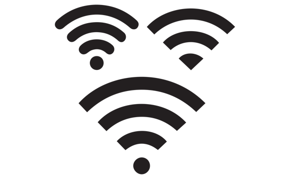 Wireless sign on transparent background. png