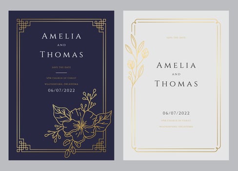 Wedding Invitation Card Elegant Engagement Template vector