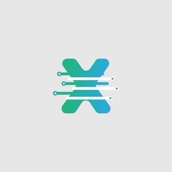 X letter Tech Logo design template for a tech company. Vector design
