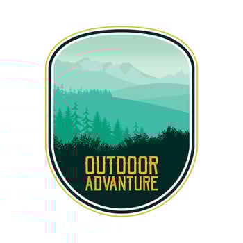 Adventure and mountain outdoor badges vector