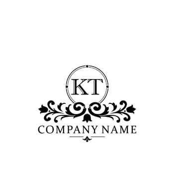 letter KT floral logo design. logo for women beauty salon massage cosmetic or spa brand vector