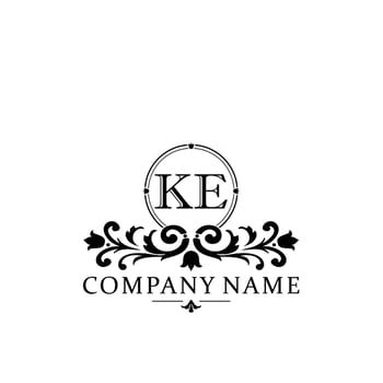 letter KE floral logo design. logo for women beauty salon massage cosmetic or spa brand vector