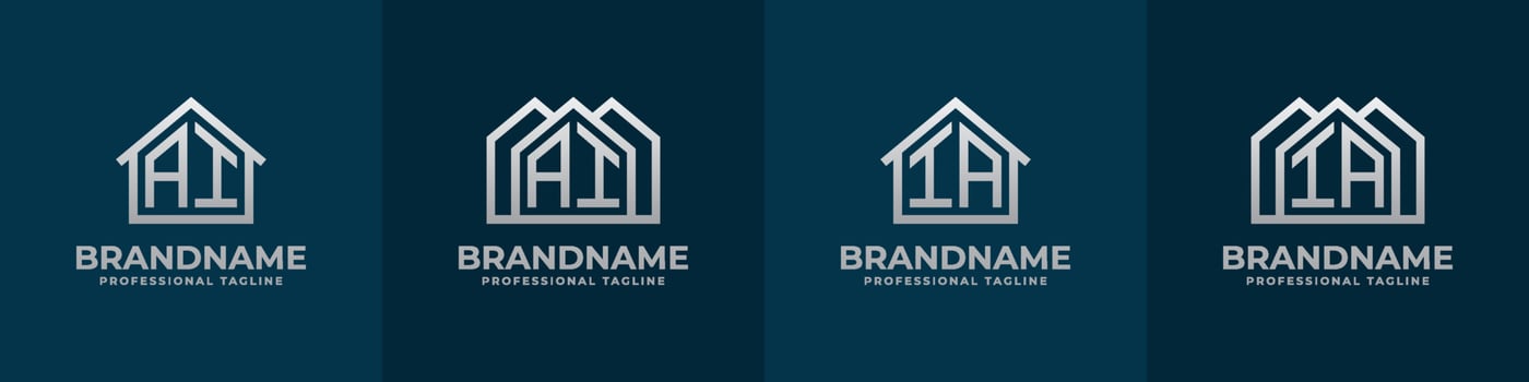 Letter AI and IA Home Logo Set. Suitable for any business related to house, real estate, construction, interior with AI or IA initials. vector