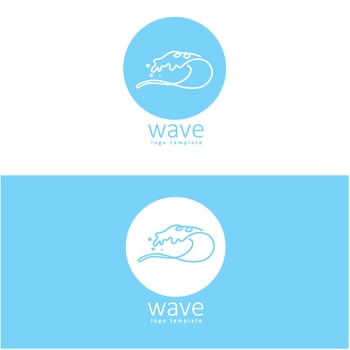 Wave beach vector illustration design logo