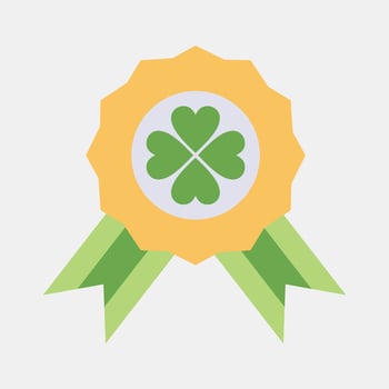 Icon clover badge. St. Patrick's Day celebration elements. Icons in flat style. Good for prints, posters, logo, party decoration, greeting card, etc. vector