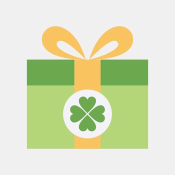 Icon st patricks gift box. St. Patrick's Day celebration elements. Icons in flat style. Good for prints, posters, logo, party decoration, greeting card, etc. vector