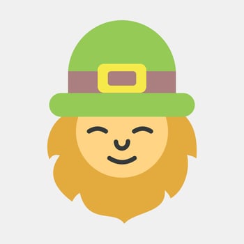 Icon leprechaun. St. Patrick's Day celebration elements. Icons in flat style. Good for prints, posters, logo, party decoration, greeting card, etc. vector