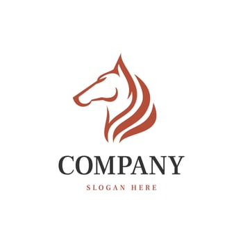 abstract horse head animal logo vector