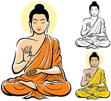 Buddha on White vector