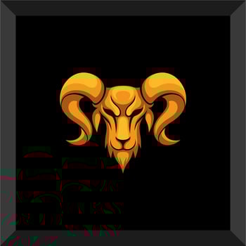 simple goat head logo vector