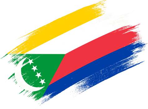 Comoros flag with brush paint textured isolated  on png or transparent background