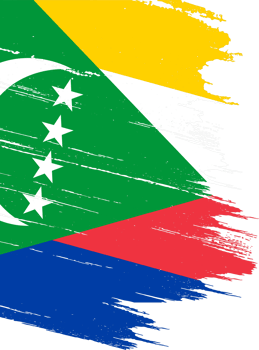Comoros flag with brush paint textured isolated  on png or transparent background