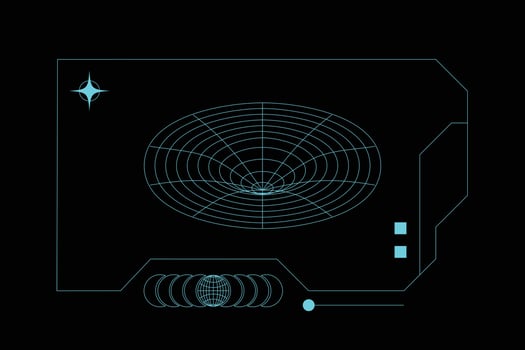 Futuristic interface with symbol for frame and copy space vector