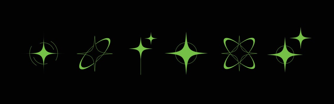Star retro futuristic design elements vector