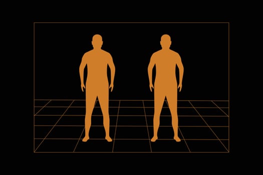silhouette of a person in retro futuristic row vector