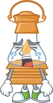 Oil lamp cartoon character style vector