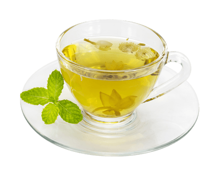 Chrysanthemum tea in a glass isolated png