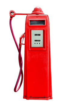 retro red petrol gasoline pump isolated png