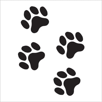 Dog paw vector footprint illustration